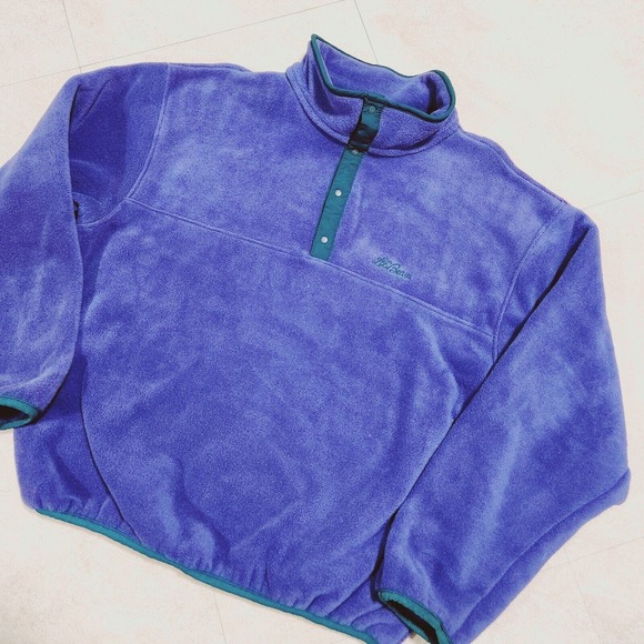 L.L. Bean Jackets & Blazers - VTG 90s LL Bean Womens XL 1/4 Snap-T Super Soft Fleece Jacket Script USA Made